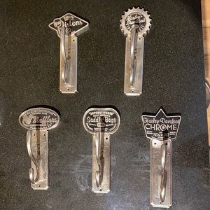 Set of FIVE Harley-Davidson Stainless Steel Hooks